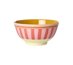 Rice Melamine Bowl Organic Stripes Print Medium Rice Melamine Bowl Organic Stripes Print Medium