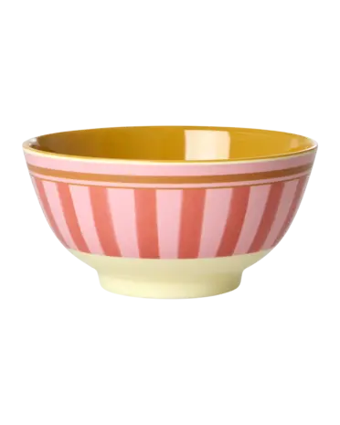 Rice Melamine Bowl Organic Stripes Print Medium Rice Melamine Bowl Organic Stripes Print Medium