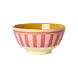 Rice Melamine Bowl Organic Stripes Print Medium Rice Melamine Bowl Organic Stripes Print Medium