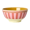 Rice Melamine Bowl Organic Stripes Print Medium