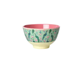 Rice Melamine Bowl Peacock Power Print Small Rice Melamine Bowl Peacock Power Print Small