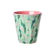 Rice Melamine Beker Peacock Power Print Medium Rice Melamine Beker Peacock Power Print Medium