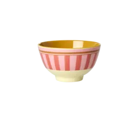 Rice Melamine Bowl Organic Stripes Print Small Rice Melamine Bowl Organic Stripes Print Small