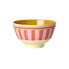 Rice Melamine Bowl Organic Stripes Print Small