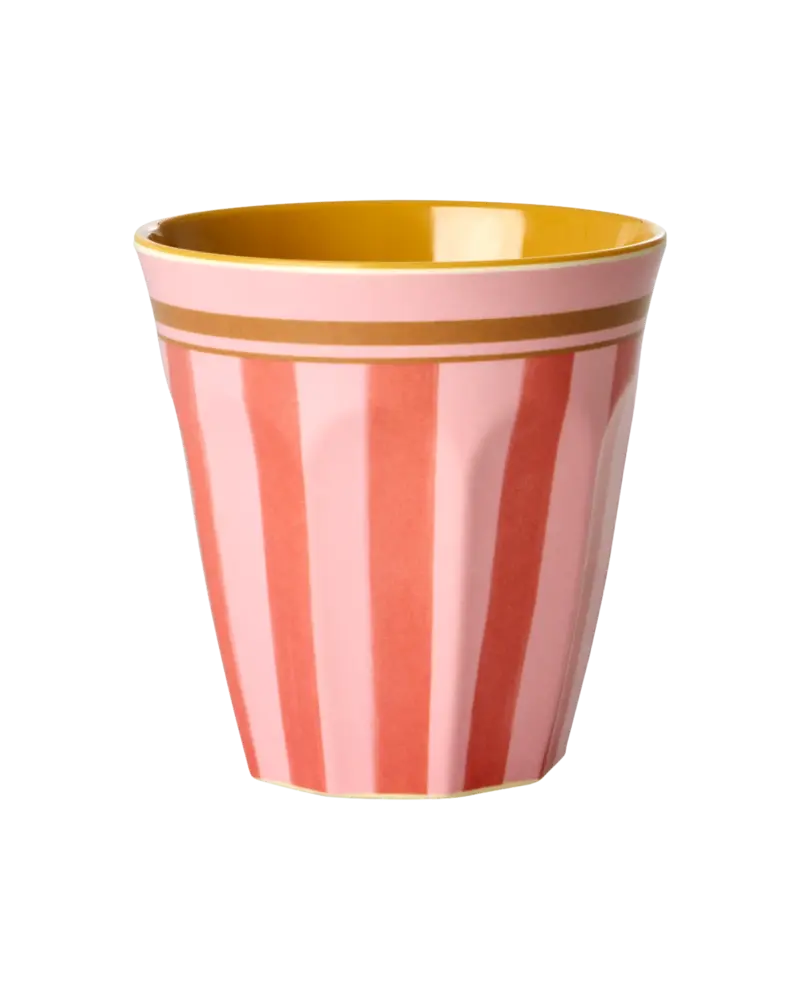 Rice Melamine Beker Organic Stripes Print Medium Rice Melamine Beker Organic Stripes Print Medium