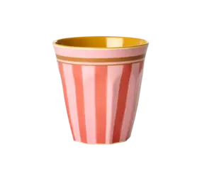 Rice Melamine Beker Organic Stripes Print Medium Rice Melamine Beker Organic Stripes Print Medium