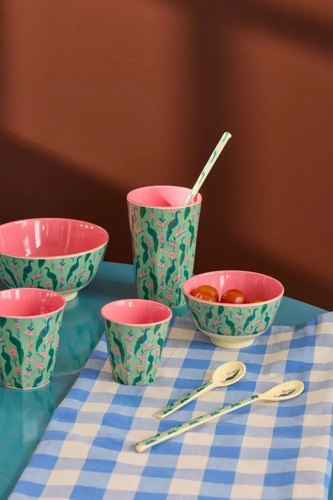 Rice Melamine Kom - Medium - Peacock Power Rice Melamine Kom - Medium - Peacock Power
