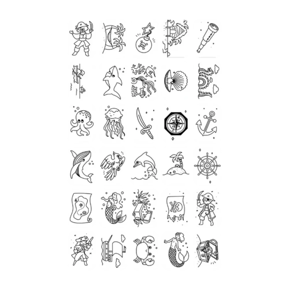 KidyWolf Refill KIDYDRAW Mini Dieren Over De Hele Wereld / Oceanen en Piraten