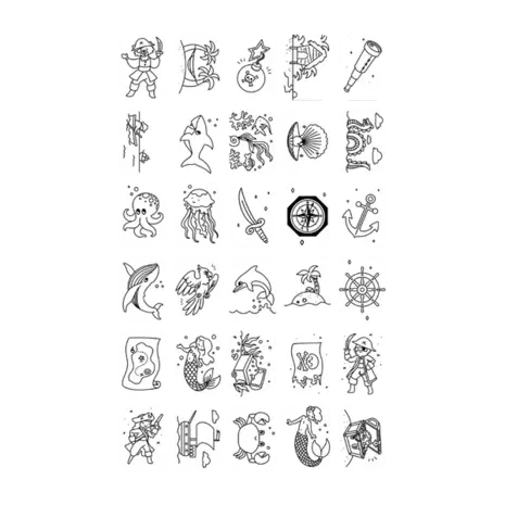 KidyWolf Refill KIDYDRAW Mini Dieren Over De Hele Wereld / Oceanen en Piraten