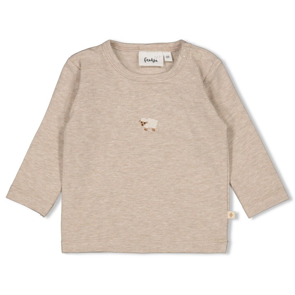Feetje Babykleding Longsleeve Sleepy Sheepy Taupe Melange
