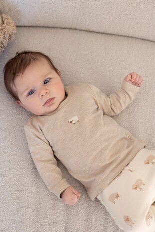 Feetje Babykleding Longsleeve Sleepy Sheepy Taupe Melange