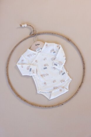 Feetje Babykleding Wikkelromper Sleepy Sheepy Creme Feetje Babykleding Wikkelromper Sleepy Sheepy Creme