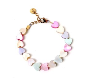 LOVEissue Armbandje Shell Hearts Pastel T1 LOVEissue Armbandje Shell Hearts Pastel T1