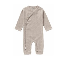 Noppies Playsuit Nevis LS Rib Taupe Melange Noppies Playsuit Nevis LS Rib Taupe Melange
