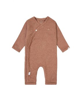 Noppies Playsuit Nevis LS Rib Cafe au Lait Melange