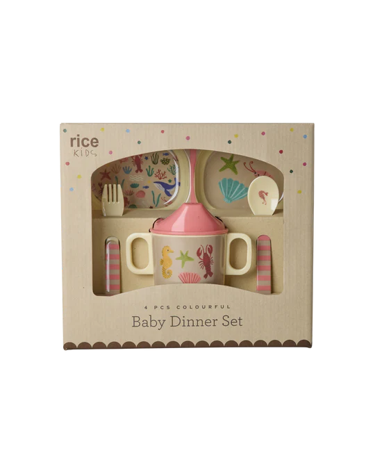Baby Diner Set in Gift Box - Ocean Coral afbeelding