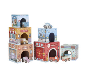 Little Dutch Stapelblokken met Auto's Little Dutch Stapelblokken met Auto's