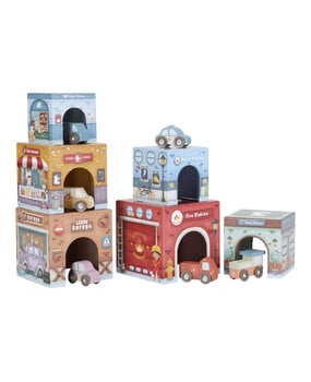 Little Dutch Stapelblokken met Auto's Little Dutch Stapelblokken met Auto's