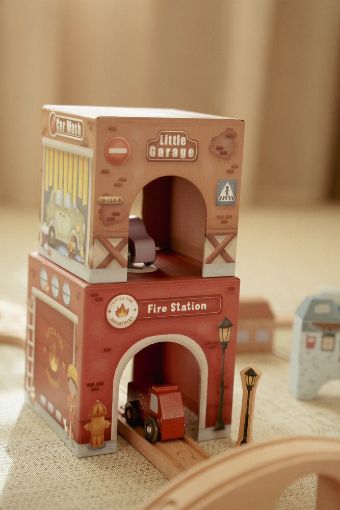 Little Dutch Stapelblokken met Auto's Little Dutch Stapelblokken met Auto's