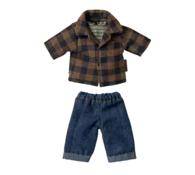 Maileg Dad Mouse Brown Checked Shirt and Pants Maileg Dad Mouse Brown Checked Shirt and Pants