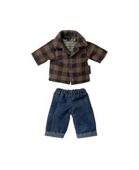 Maileg Dad Mouse Brown Checked Shirt and Pants Maileg Dad Mouse Brown Checked Shirt and Pants