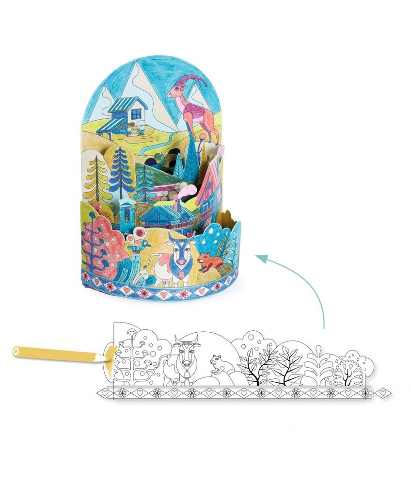 Djeco Kleurplaat On Top Of The World