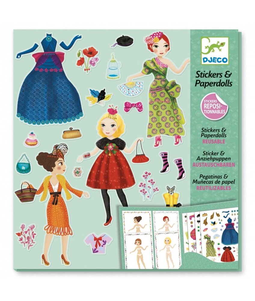 Djeco Stickerset Aankleedpoppen Paper Dolls