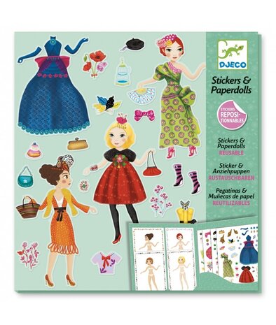 Djeco Stickerset Aankleedpoppen Paper Dolls