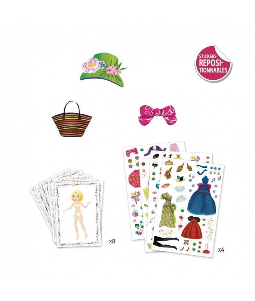 Djeco Stickerset Aankleedpoppen Paper Dolls