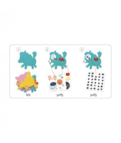 Djeco Knutselset Creëren met Stickers Dieren