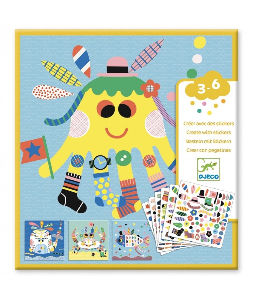 Djeco Knutselset Creëren met Stickers Zeedieren