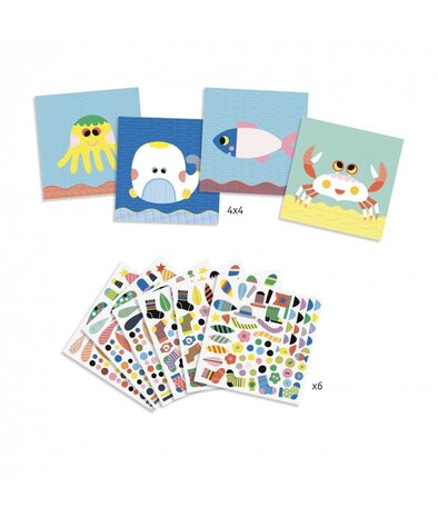 Djeco Knutselset Creëren met Stickers Zeedieren