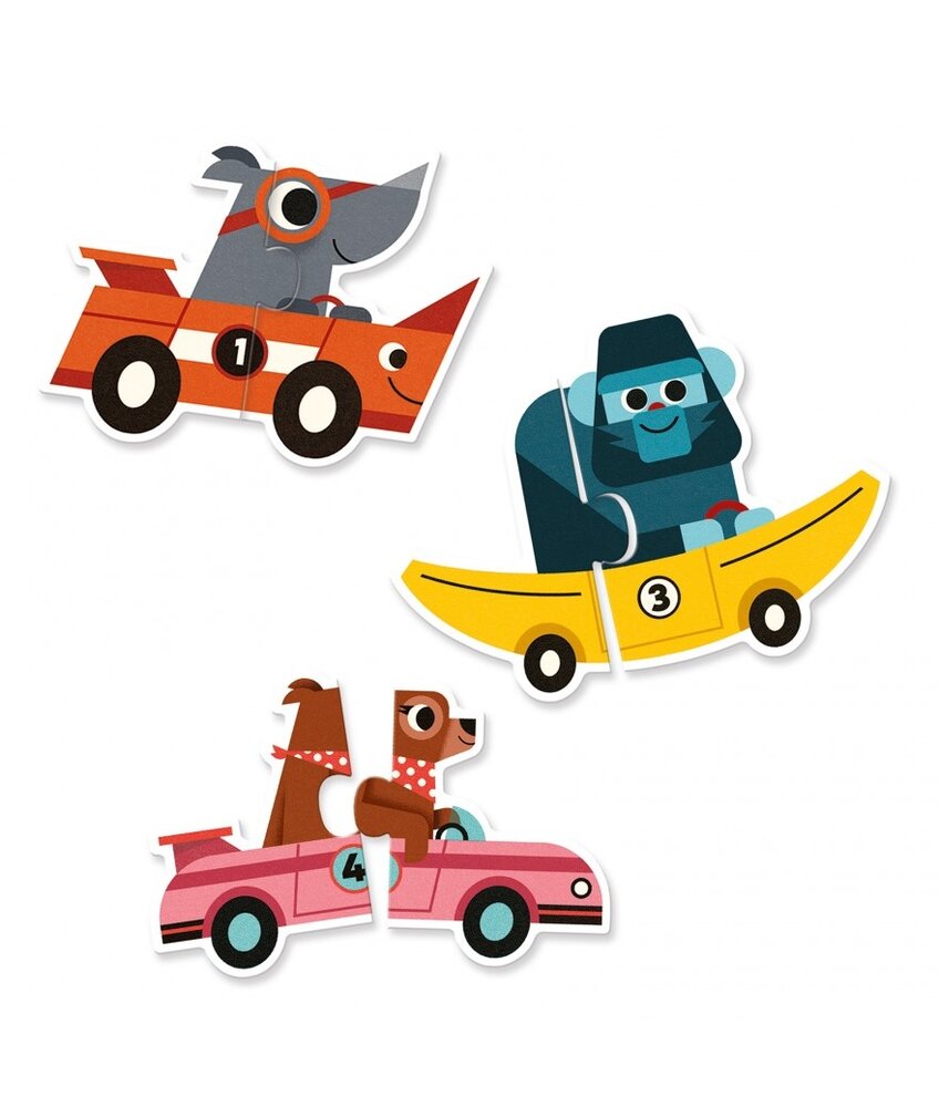 Djeco Puzzel Duo Racewagens