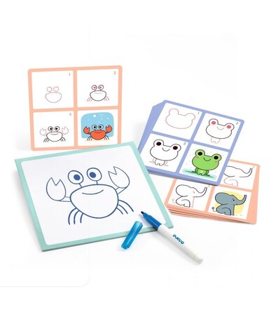 Djeco Step by Step Tekenkaarten Babydieren & Co