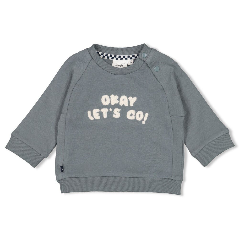 Feetje Babykleding Sweater Let's Go! Petrol