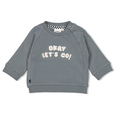 Feetje Babykleding Sweater Let's Go! Petrol