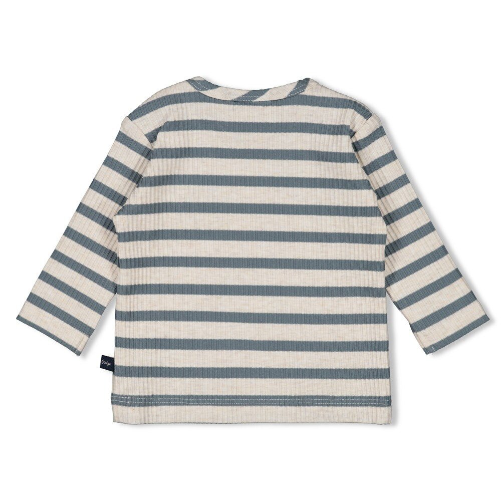 Feetje Babykleding Longsleeve Rib Streep Let's Go! Petrol