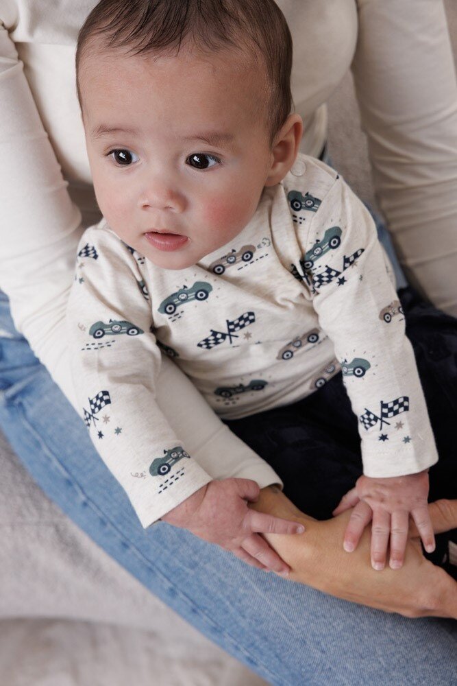 Feetje Babykleding Longsleeve Let's Go! Offwhite Melange