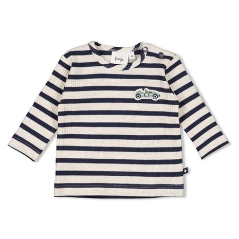 Feetje Babykleding Longsleeve Rib Streep Let's Go! Marine