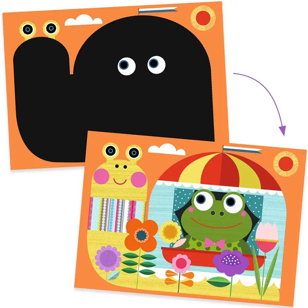 Djeco Kraskaart Vrolijke Dieren Ontdekken