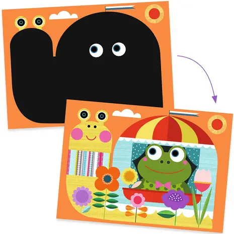 Djeco Kraskaart Vrolijke Dieren Ontdekken