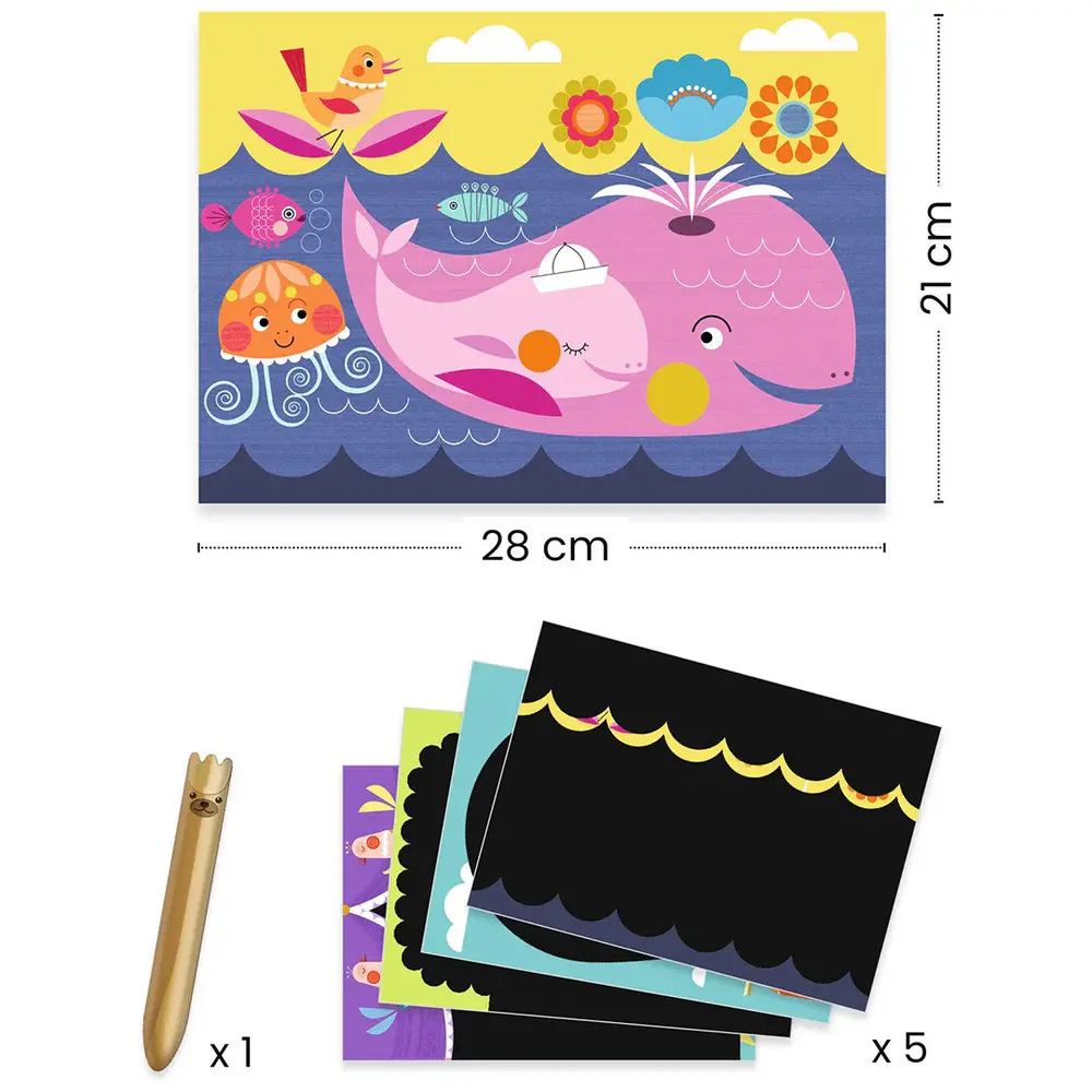 Djeco Kraskaart Vrolijke Dieren Ontdekken