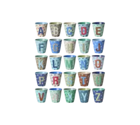 Rice Melamine Beker Alfabet Stars Blauw Rice Melamine Beker Alfabet Stars Blauw