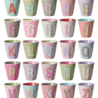 Rice Melamine Beker - Medium - Alfabet Flowers Roze