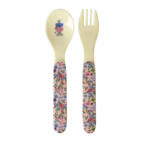 Rice Baby Spoon and Fork Nathalie Lété Pink