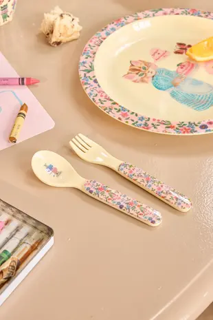 Rice Baby Spoon and Fork Nathalie Lété Pink