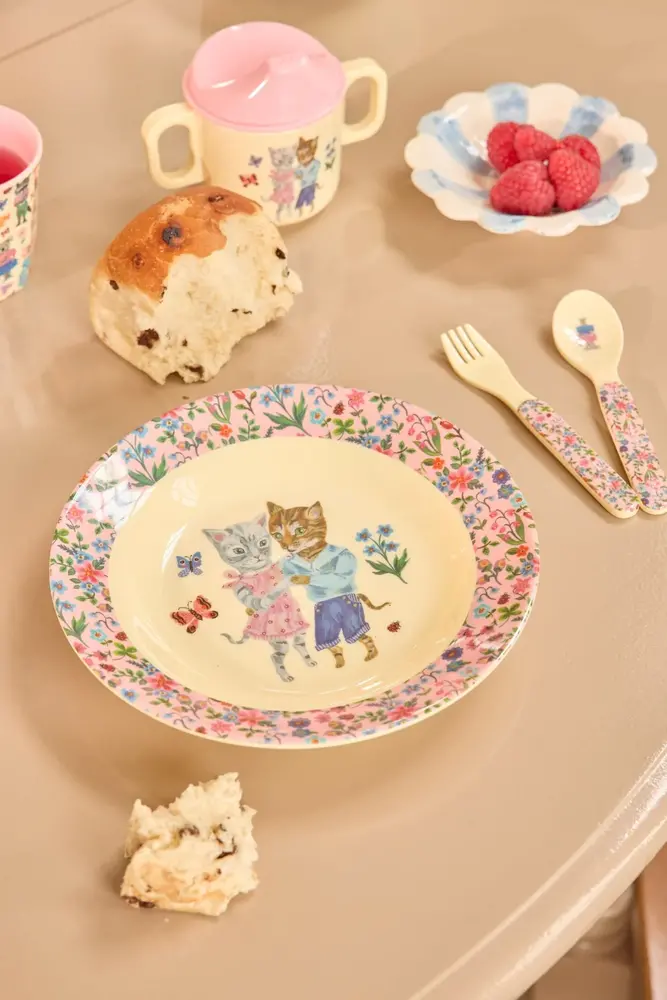 Rice Baby Spoon and Fork Nathalie Lété Pink