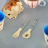 Rice Melamine Lepel en Vork - Nathalie Lété Blue