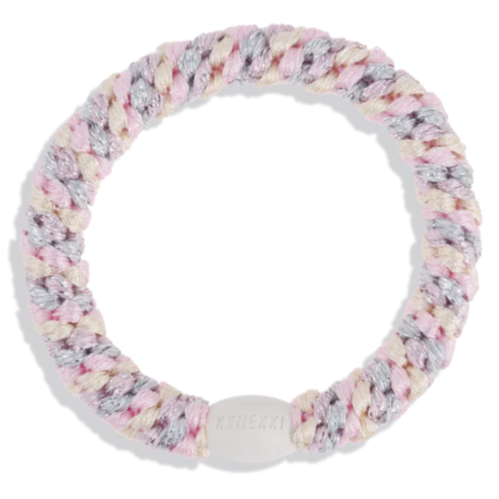 Kknekki Haarelastiekje Mix Silver Pink Glitter Kknekki Haarelastiekje Mix Silver Pink Glitter
