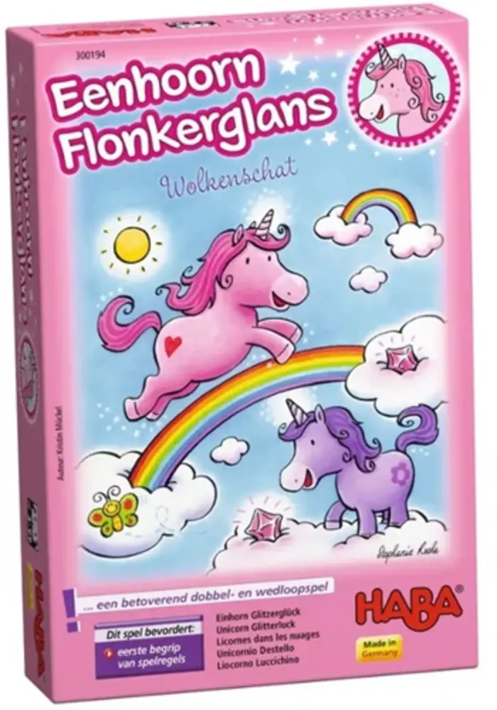 HABA Eenhoorn Flonkerglans - De Wolkenschat reisspel HABA Eenhoorn Flonkerglans - De Wolkenschat reisspel